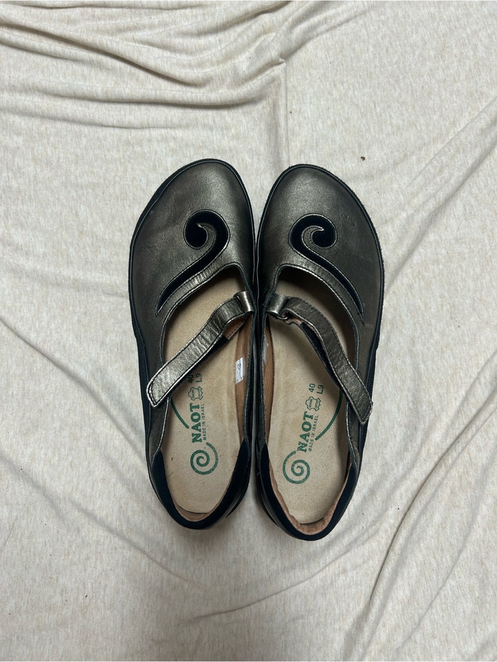 Naot Matai Mary Jane Metallic Leather Shoes Suede Accent Dress Shoe Quality